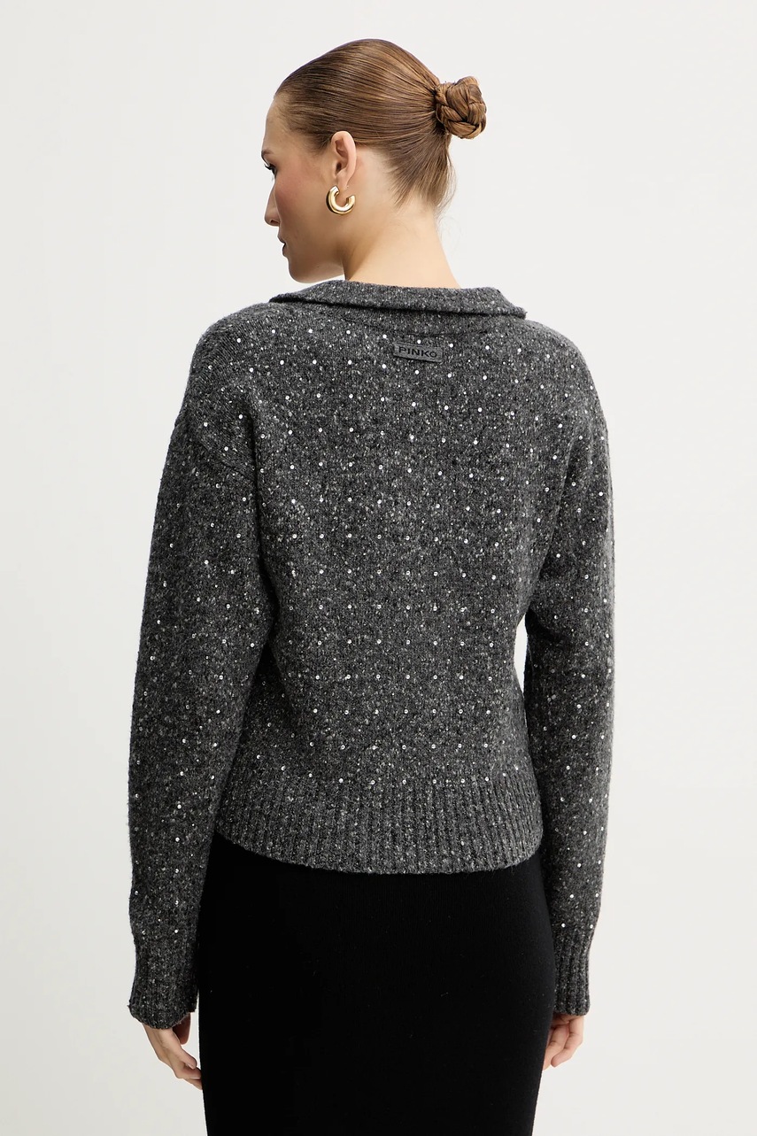 Πουλόβερ με προσθήκη μαλλιού Pinko χρώμα: γκρι, 105684 A2U4 φωτογραφία