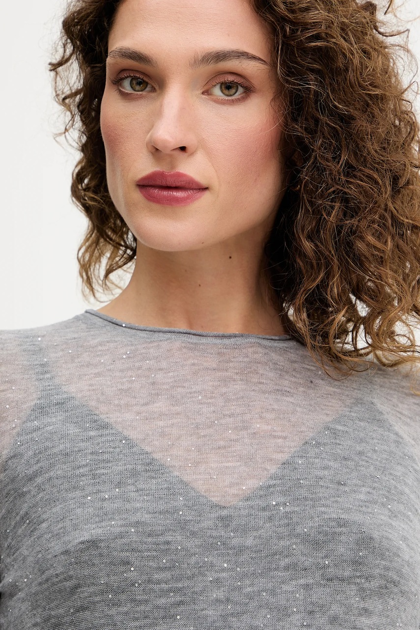 Μάλλινο πουλόβερ Pinko χρώμα: γκρι, 105398 A2PM φωτογραφία