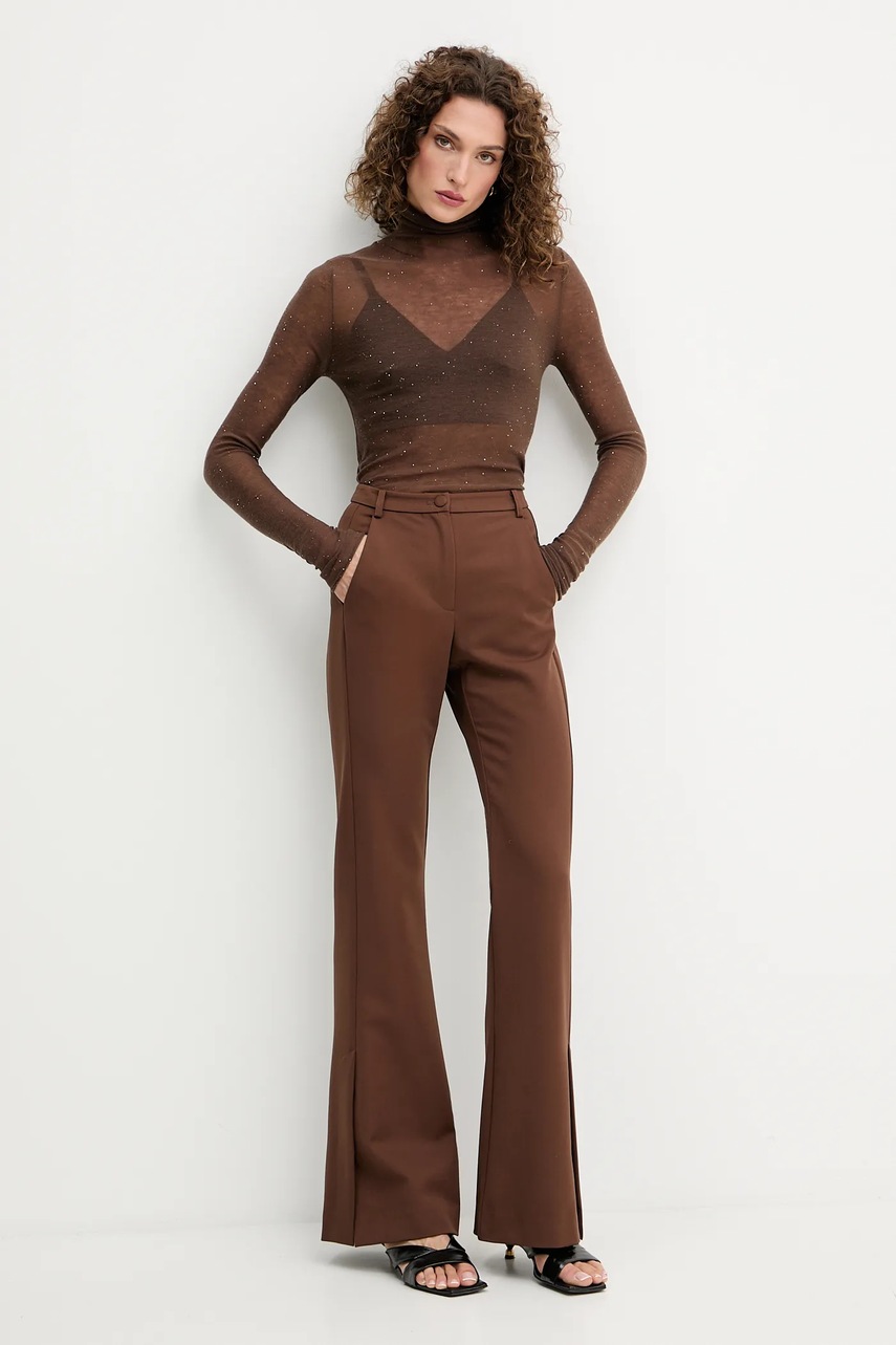 Свитер Pinko цвет коричневый лёгкий с полугольфом 105821 A2PM