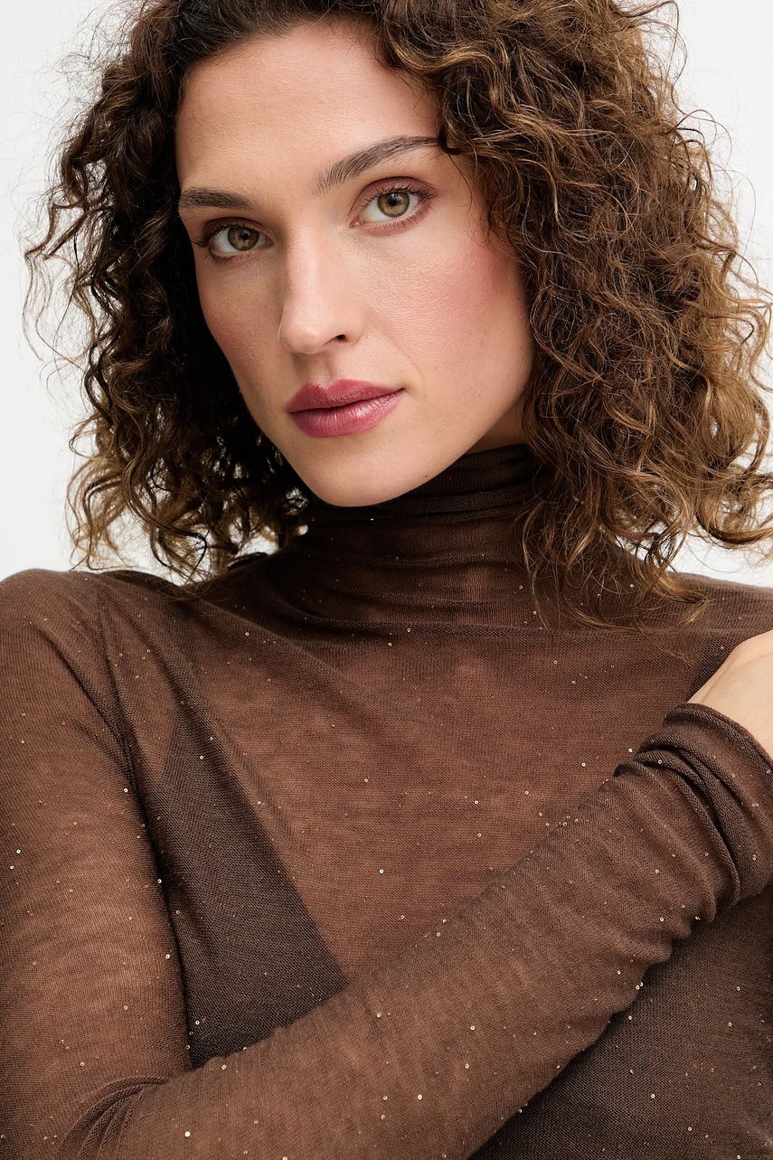 Πουλόβερ Pinko χρώμα: καφέ, 105821 A2PM φωτογραφία