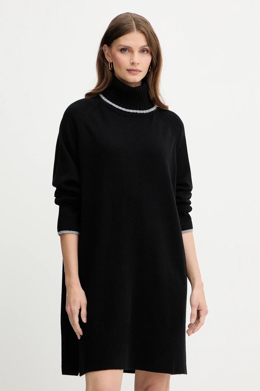 Levně Vlněné šaty Pinko černá barva, mini, oversize, 105449 A2Q9