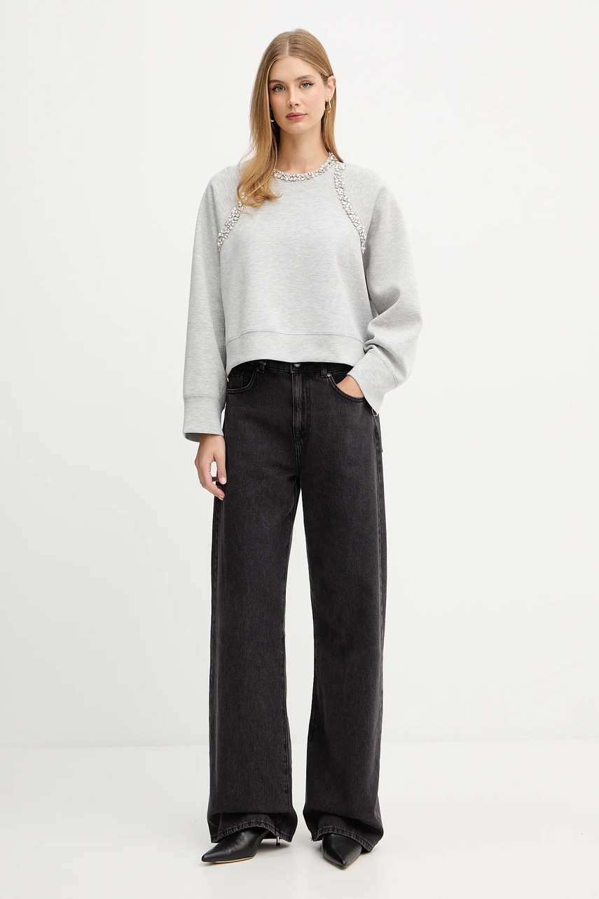 Кофта Pinko цвет серый с аппликацией 105717 A2TL Кофта Pinko цвет серый с аппликацией 105717 A2TL