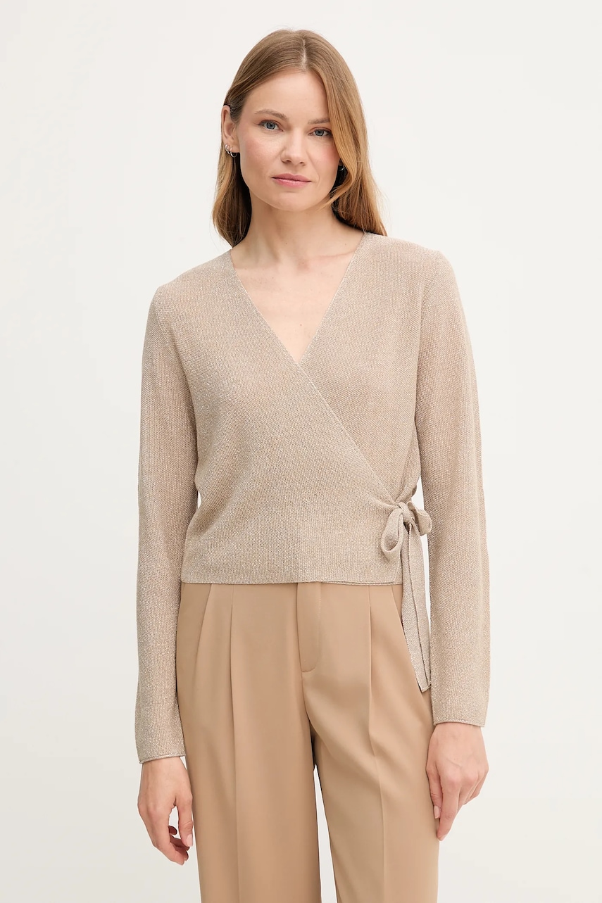 OUI cardigan culoarea bej, light, 93931