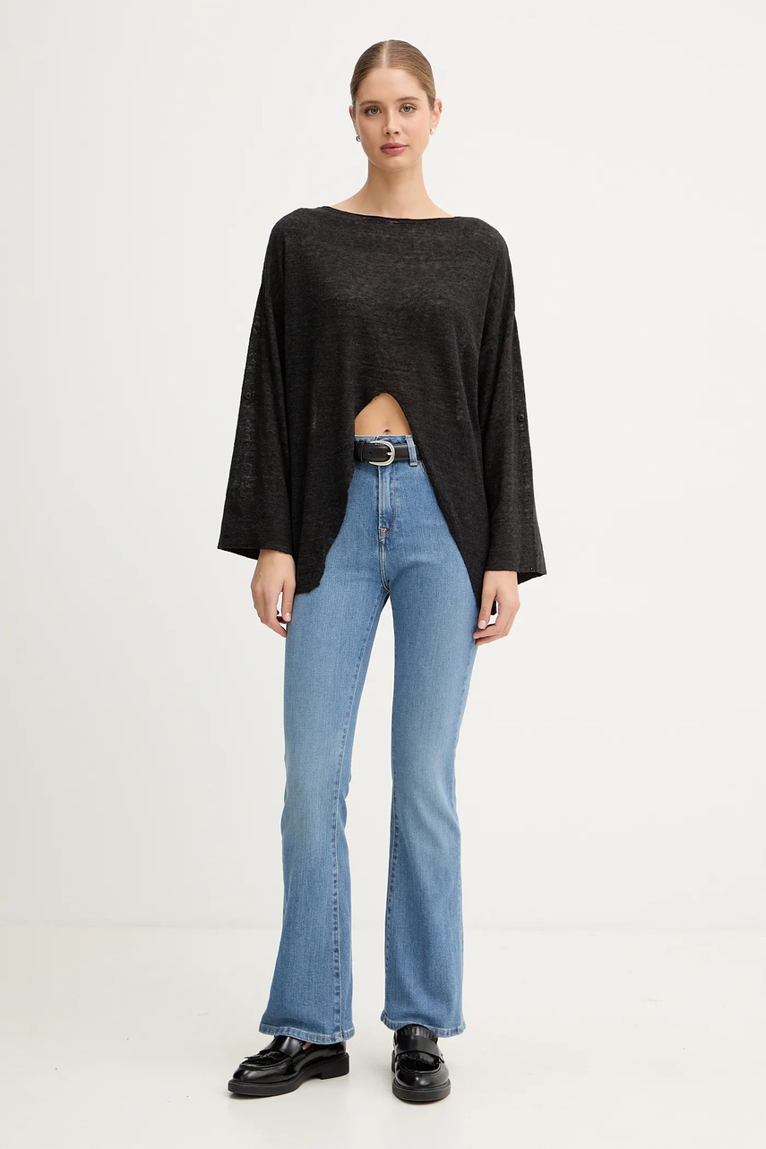 Свитер с шерстью United Colors of Benetton цвет серый лёгкий 109PD10E1