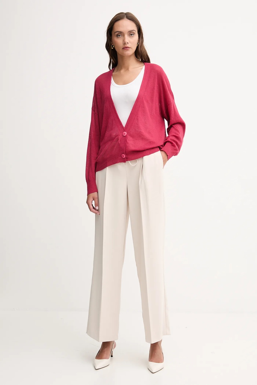 Кардиган с шерстью United Colors of Benetton цвет розовый лёгкий 109PD6056