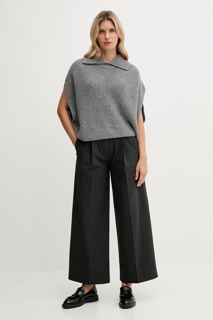 Пончо с добавлением шерсти United Colors of Benetton цвет серый 1344DU01K