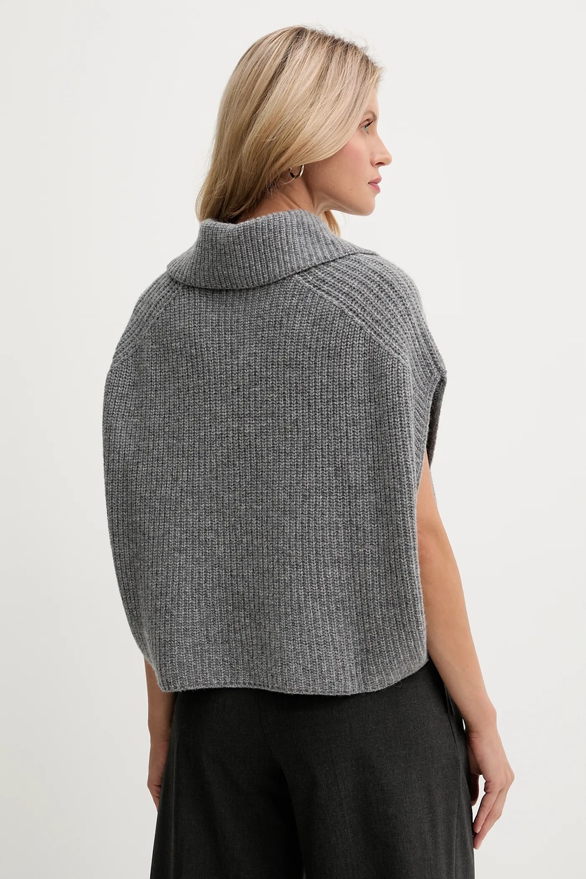 Poncho με προσθήκη μαλλιού United Colors of Benetton φωτογραφία