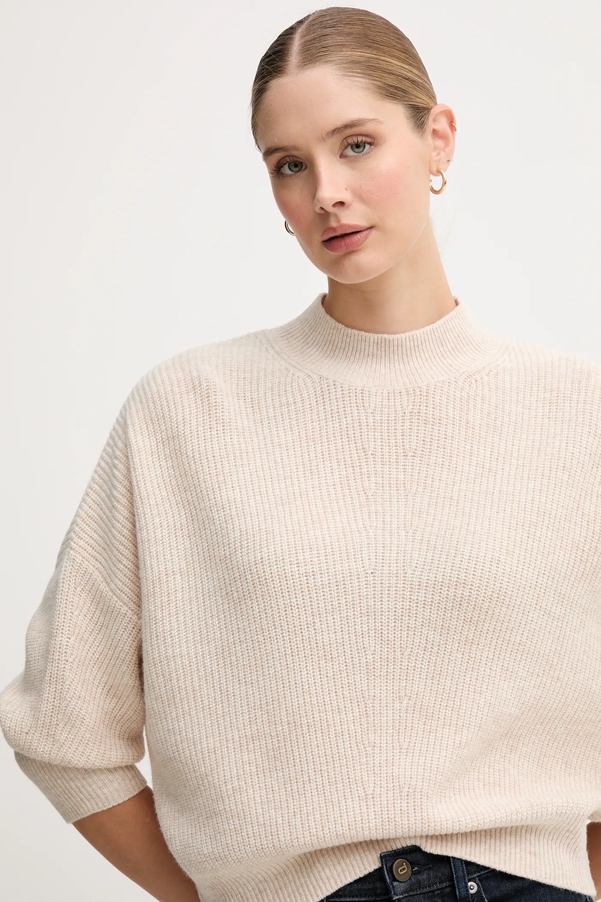 Πουλόβερ με προσθήκη μαλλιού OUI χρώμα: μπεζ, 94268 φωτογραφία