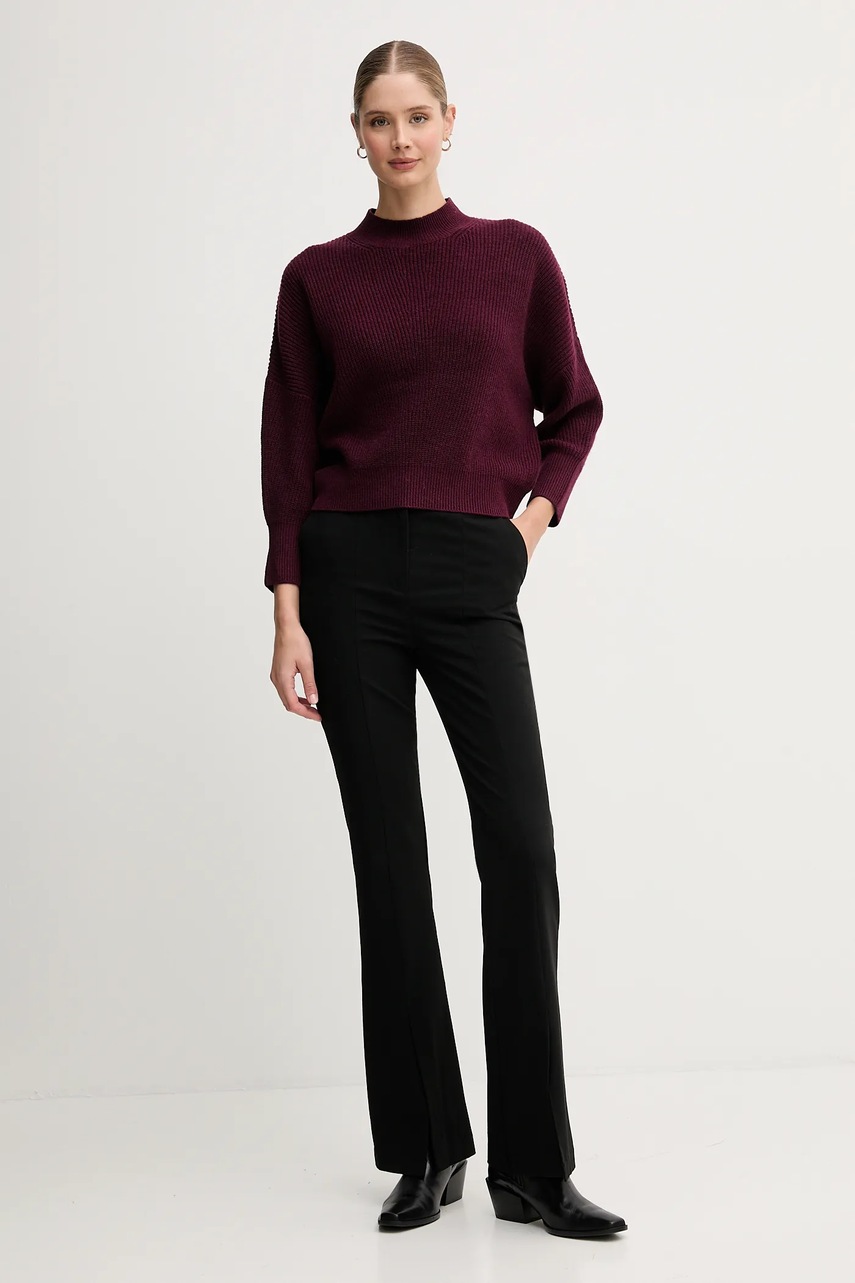 Свитер с добавлением шерсти OUI цвет бордовый с гольфом 94268