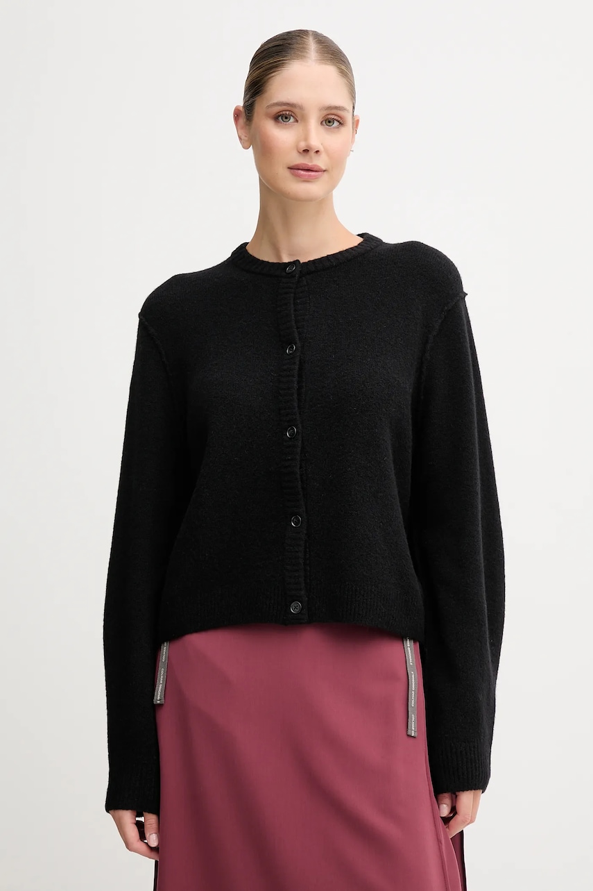 OUI cardigan de lână culoarea negru, 94462
