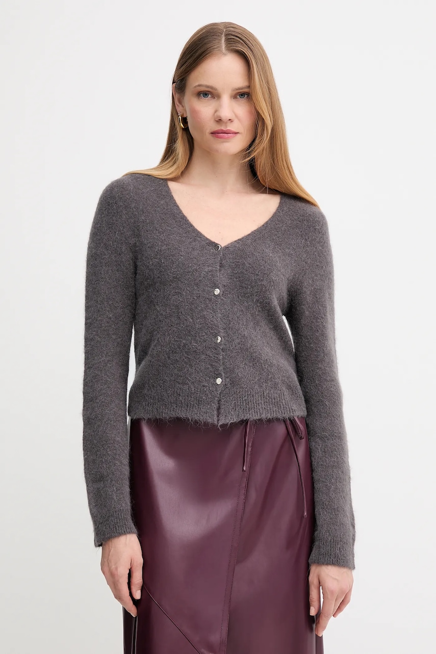 OUI cardigan de lână culoarea gri, light, 94143