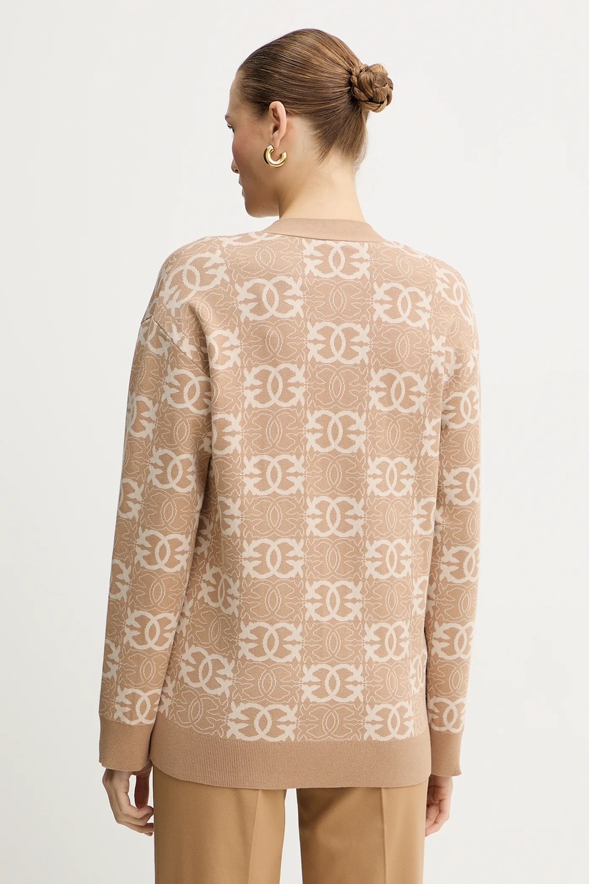 Πλεκτή ζακέτα Pinko χρώμα: καφέ, 106042 A2YD φωτογραφία