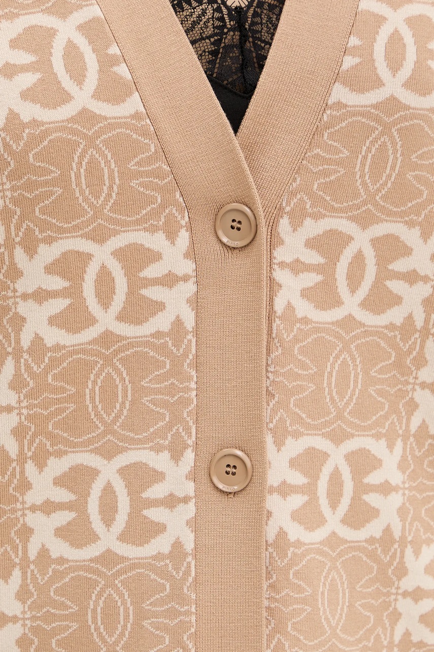 Πλεκτή ζακέτα Pinko χρώμα: καφέ, 106042 A2YD φωτογραφία