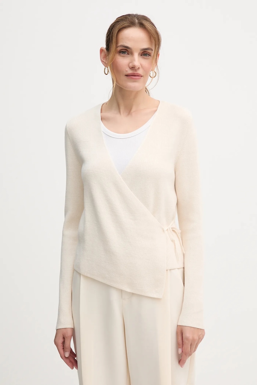 OUI cardigan culoarea bej, 86069