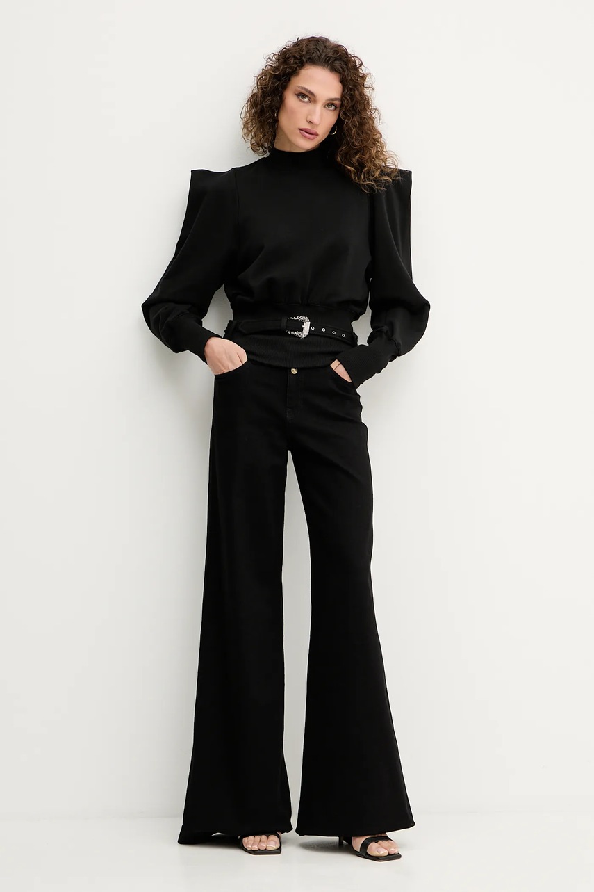 Хлопковая кофта Versace Jeans Couture цвет чёрный однотонная 79HAI300 F0010