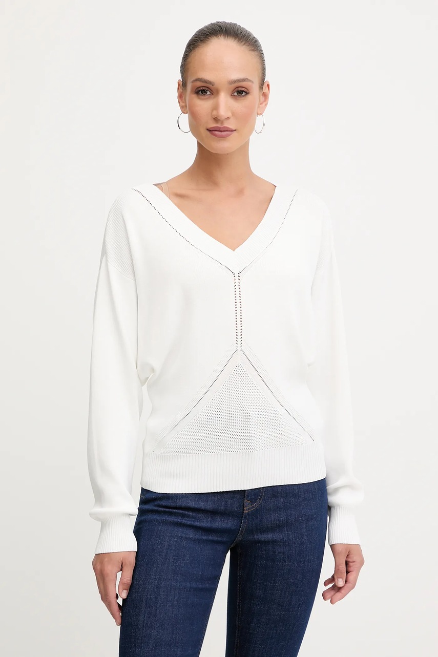 Levně Svetr Marciano Guess COURTNEY dámský, bílá barva, 5YGR04 5876Z