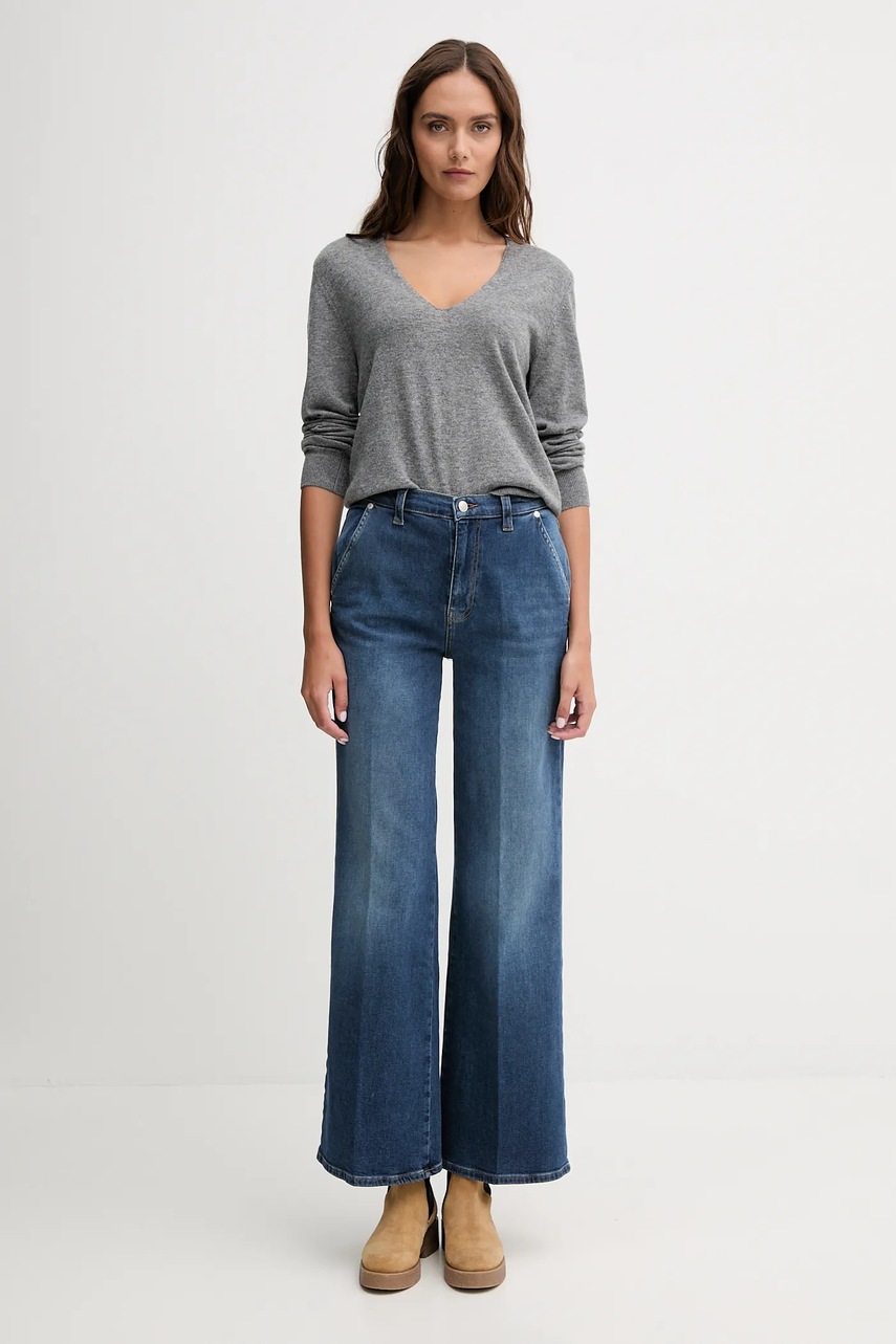 Шерстяной свитер United Colors of Benetton цвет серый лёгкий 1002D401Y