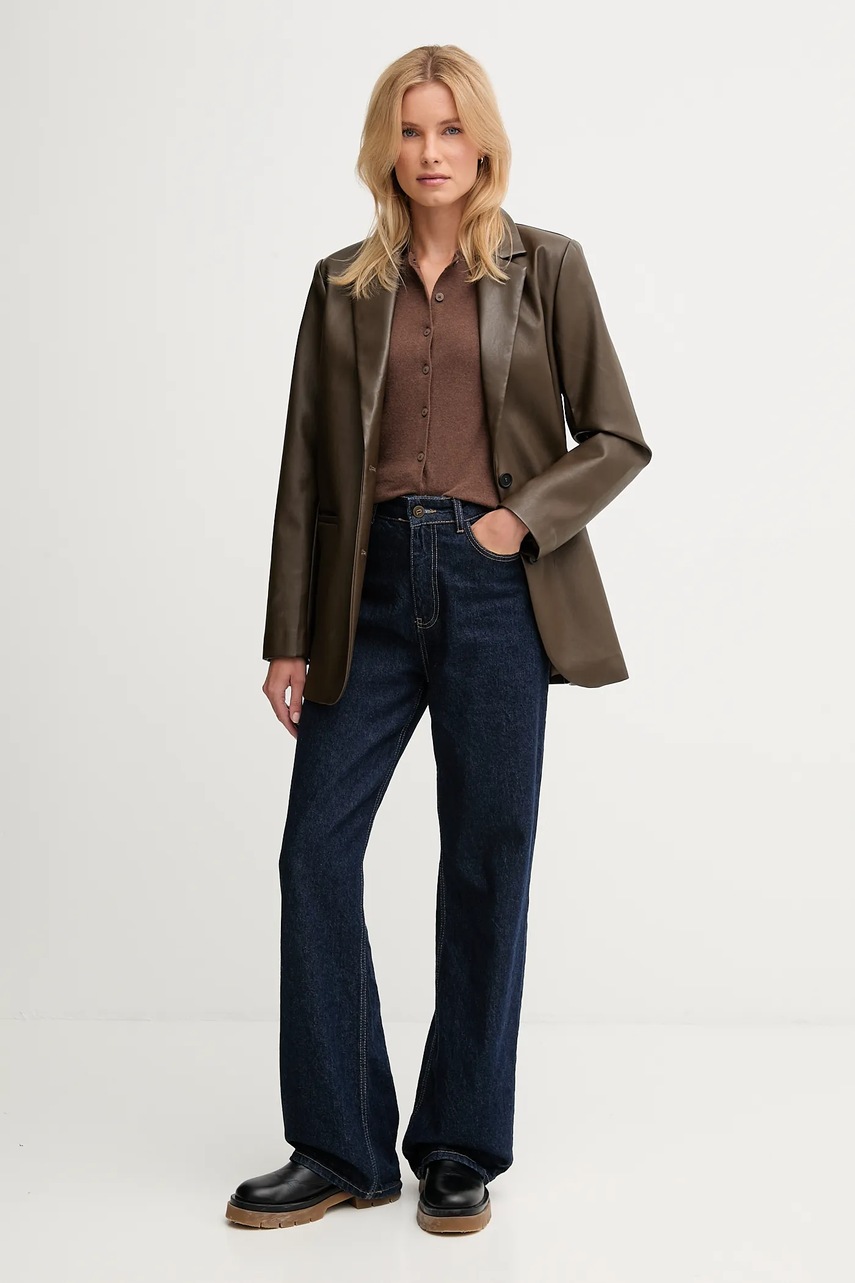 Кардиган с добавлением шерсти United Colors of Benetton цвет коричневый лёгкий 102HD502B