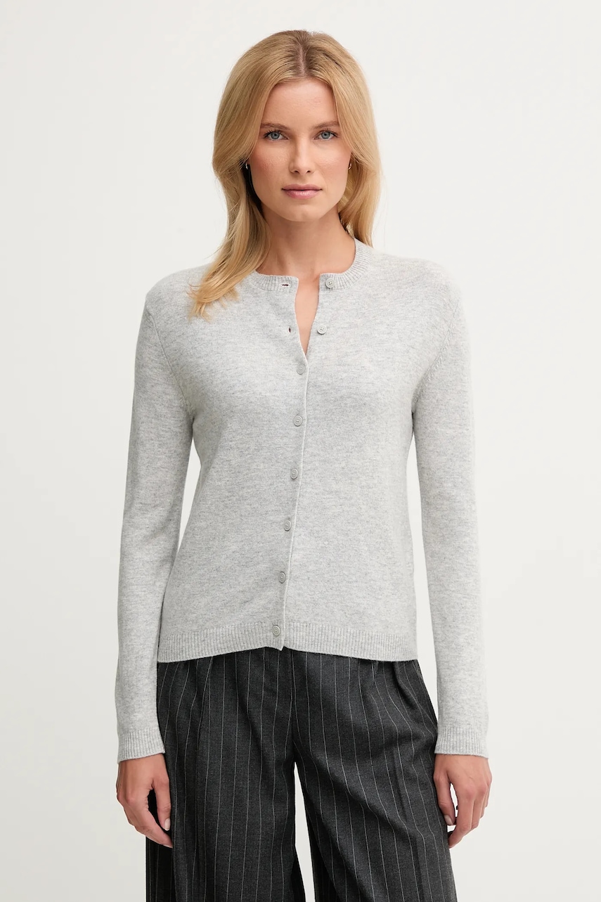 United Colors of Benetton cardigan din amestec de lână culoarea gri, light, 102HD502B