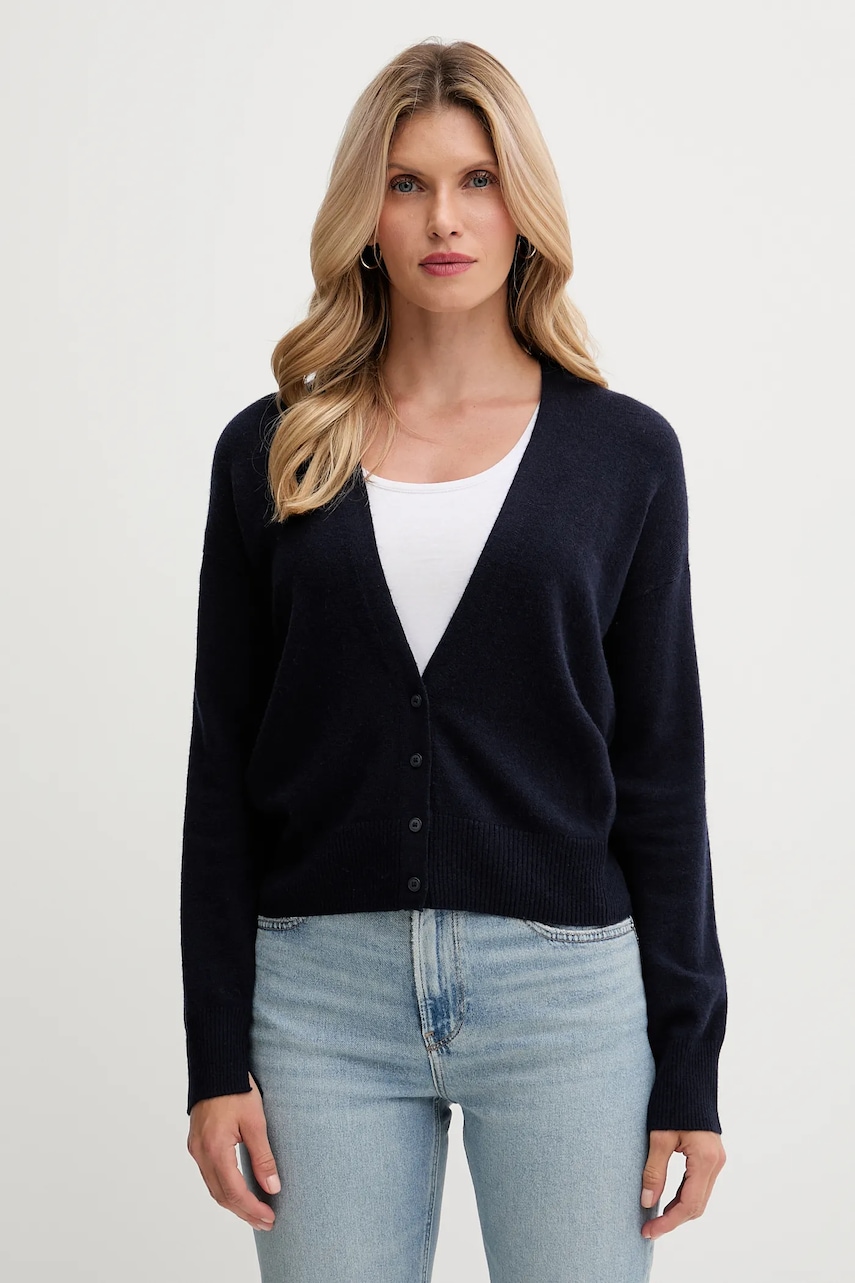 United Colors of Benetton cardigan din amestec de lână culoarea bleumarin, light, 102HD6052