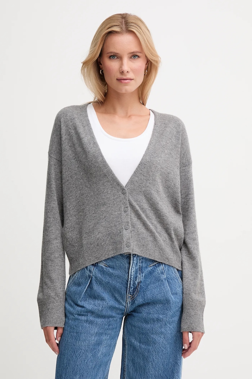 United Colors of Benetton cardigan din amestec de lână culoarea gri, light, 102HD6052