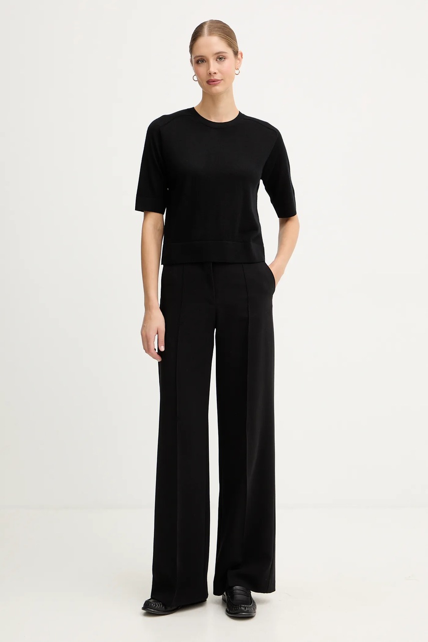 Шерстяной свитер United Colors of Benetton цвет чёрный лёгкий 11AHD10E6