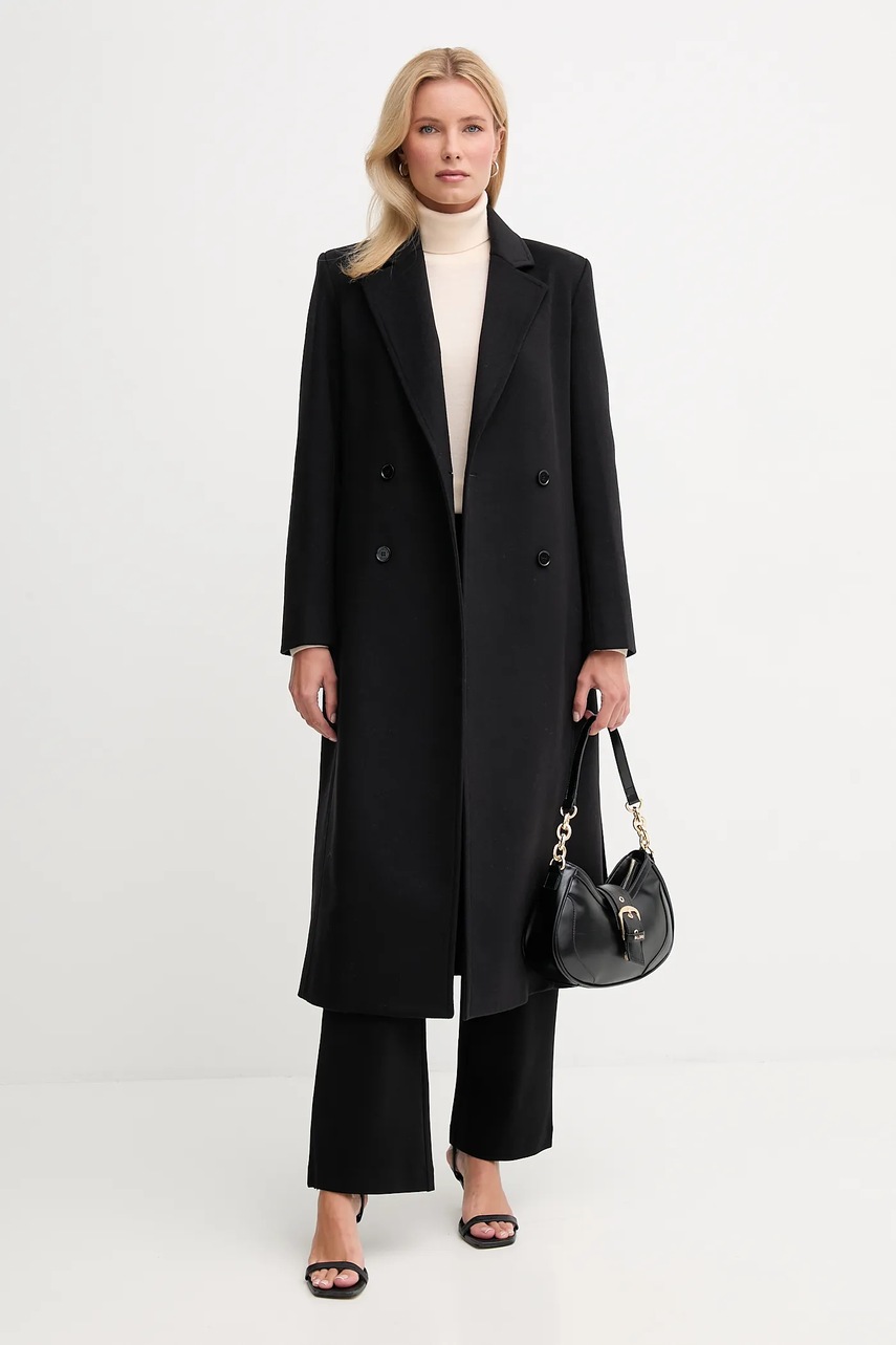 Шерстяной свитер United Colors of Benetton цвет бежевый лёгкий с гольфом 11AHD203Y