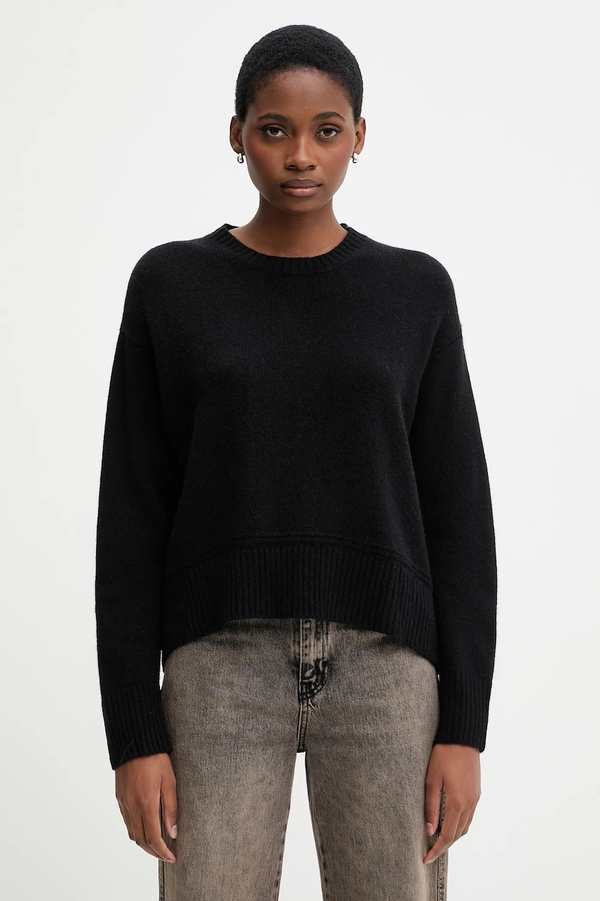 United Colors of Benetton pulover din amestec de lână culoarea negru, 1244D10BC