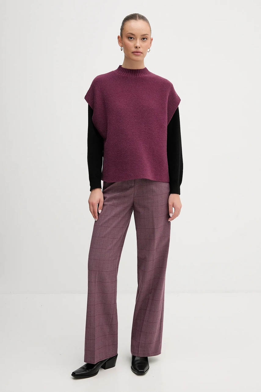 Жилет с добавлением шерсти United Colors of Benetton цвет фиолетовый с полугольфом 1244D10EF