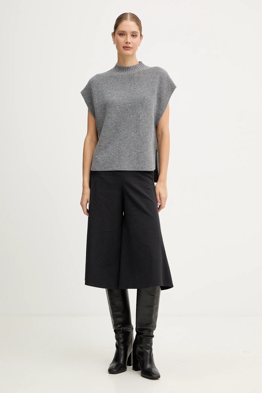 Жилет с добавлением шерсти United Colors of Benetton цвет серый с полугольфом 1244D10EF