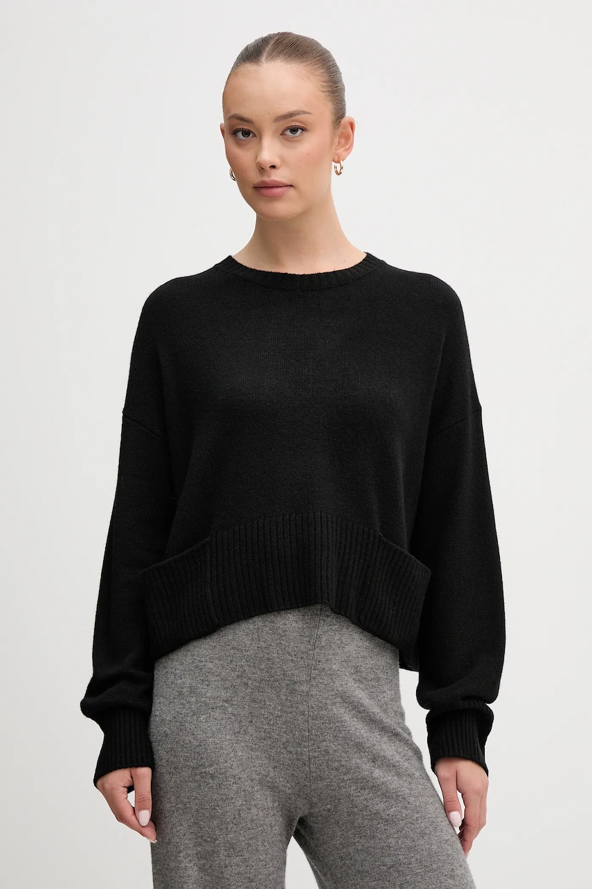 United Colors of Benetton pulover din amestec de lână culoarea negru, light, 126WD10E4