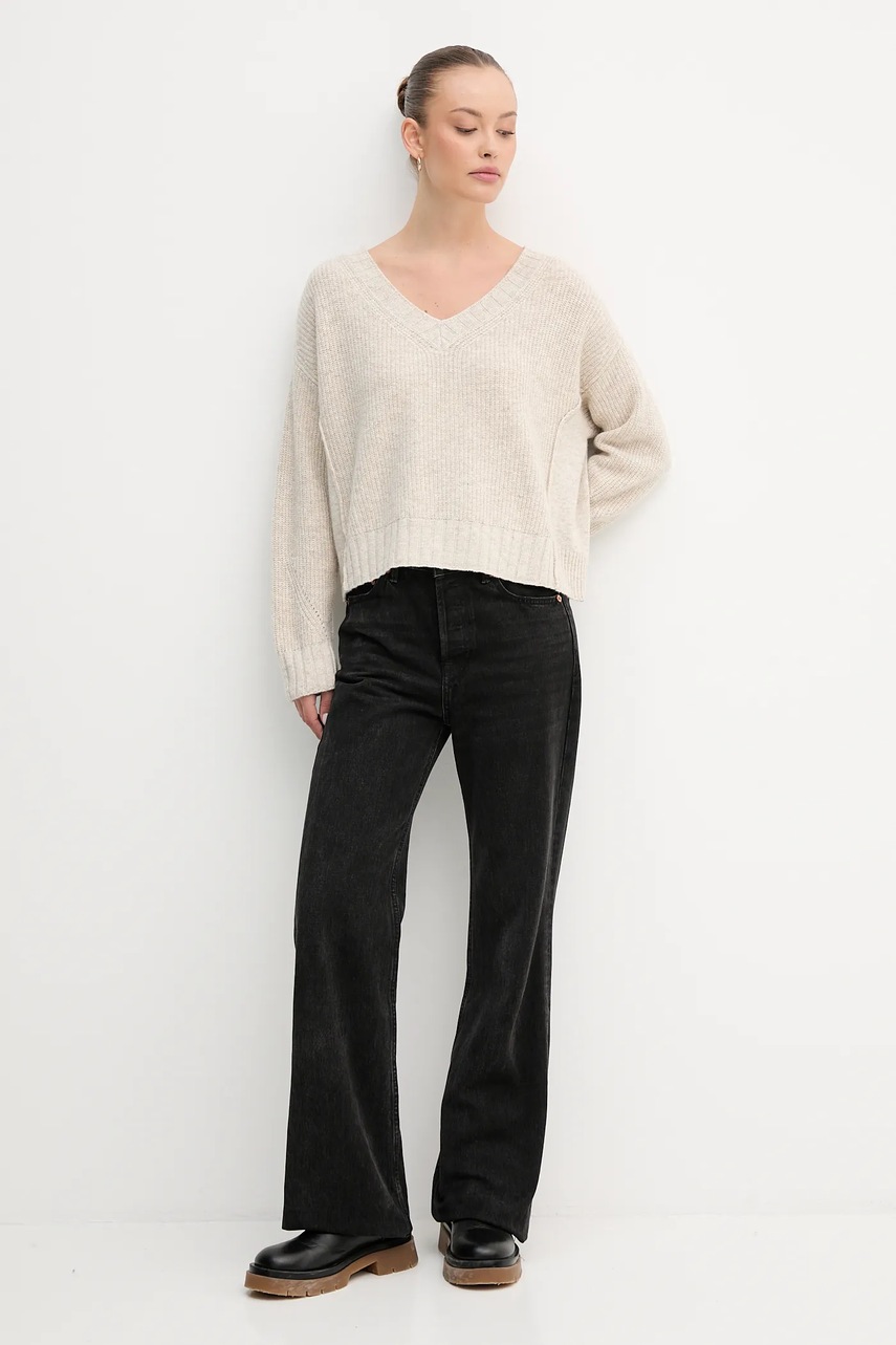 Свитер с добавлением шерсти United Colors of Benetton цвет бежевый  126WD402Z