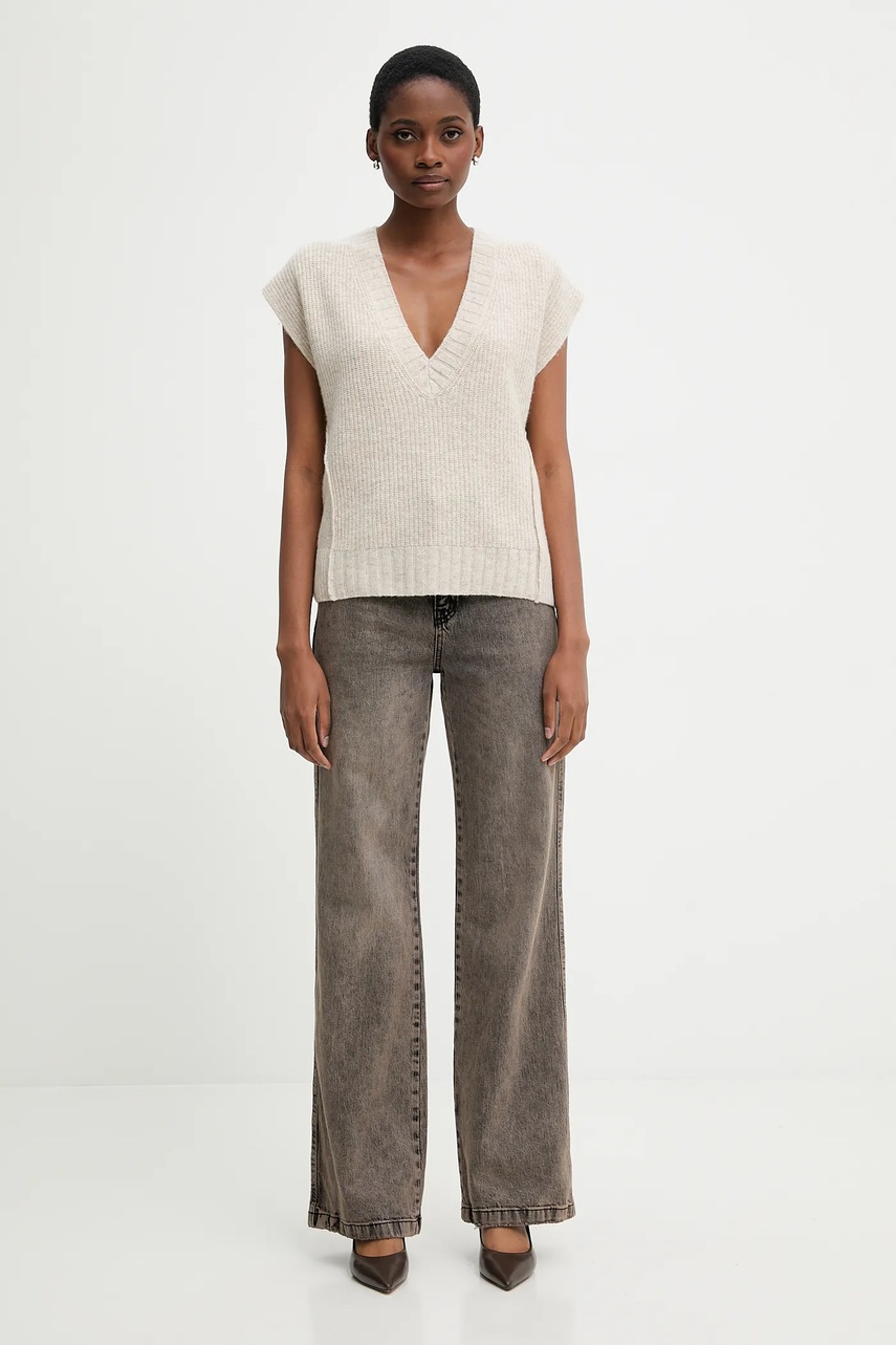 Жилет с добавлением шерсти United Colors of Benetton цвет бежевый  126WD4033