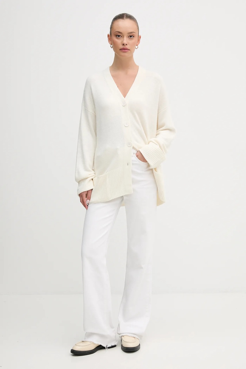 Кардиган с добавлением шерсти United Colors of Benetton цвет бежевый 126WD604Z