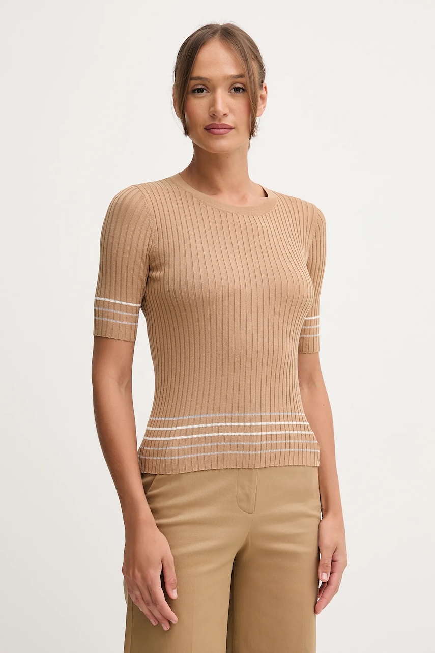 United Colors of Benetton pulover culoarea maro, 1E3RE10EK