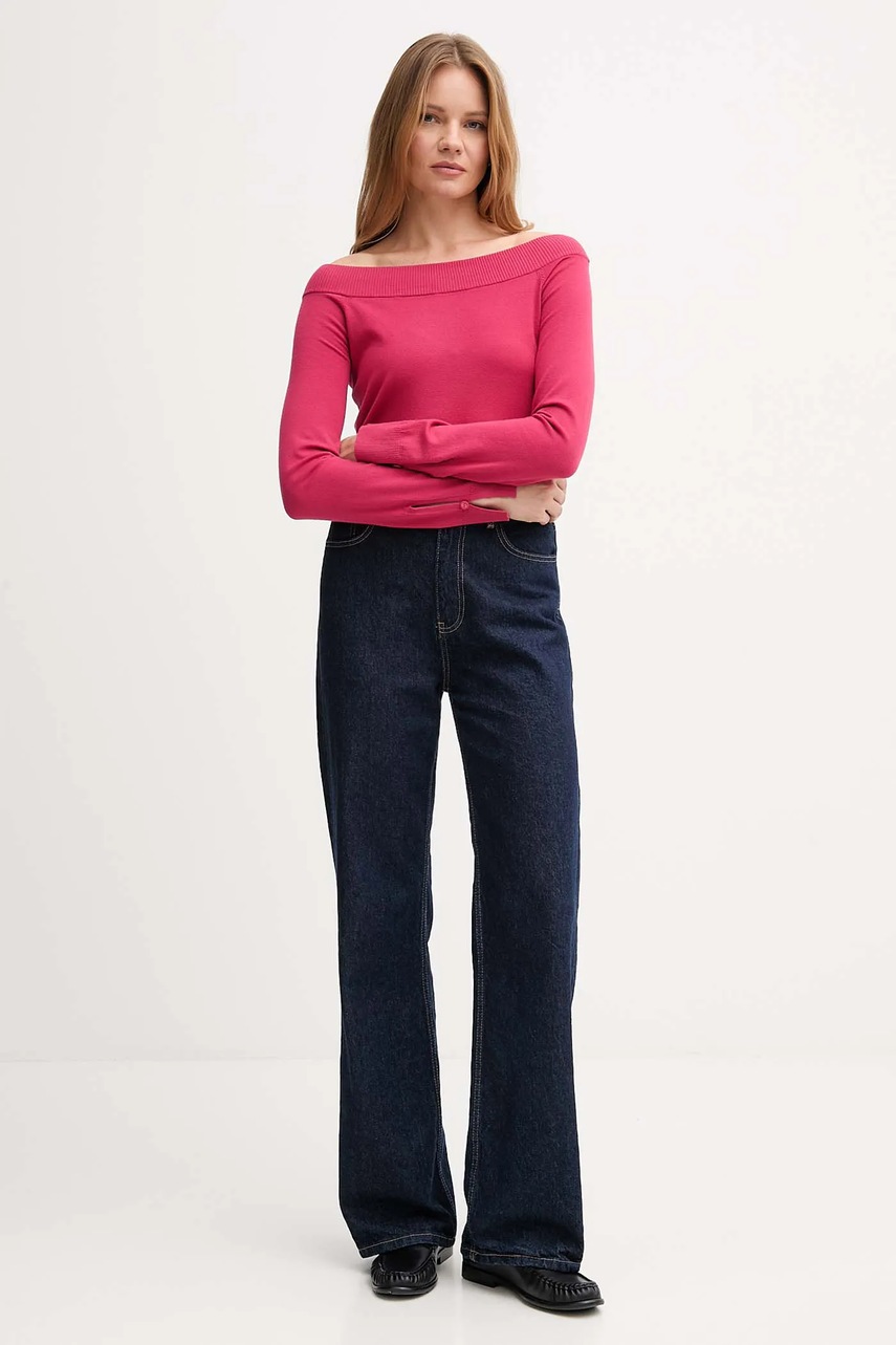 Свитер United Colors of Benetton цвет розовый лёгкий 1W2AD10E0