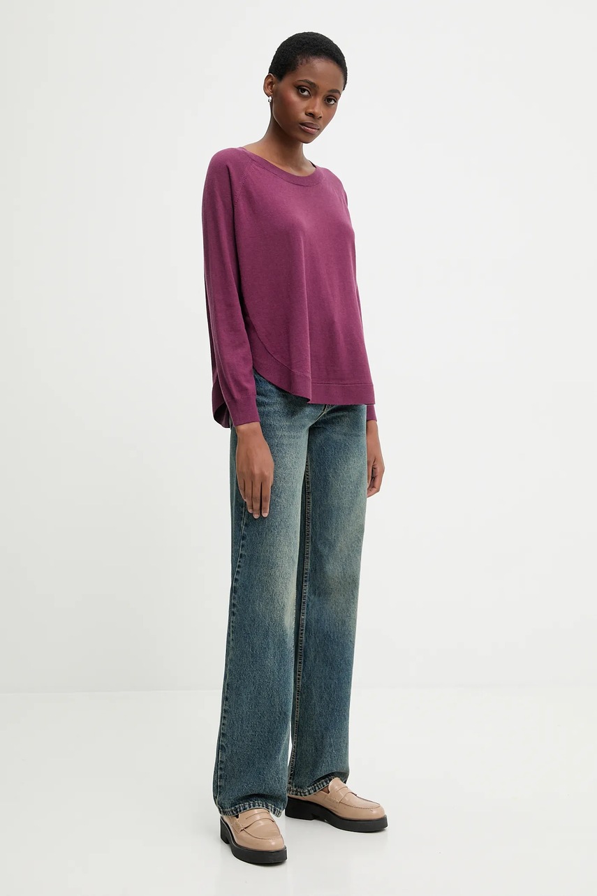 Свитер с добавлением шерсти United Colors of Benetton цвет фиолетовый лёгкий 1Y6SD10EG