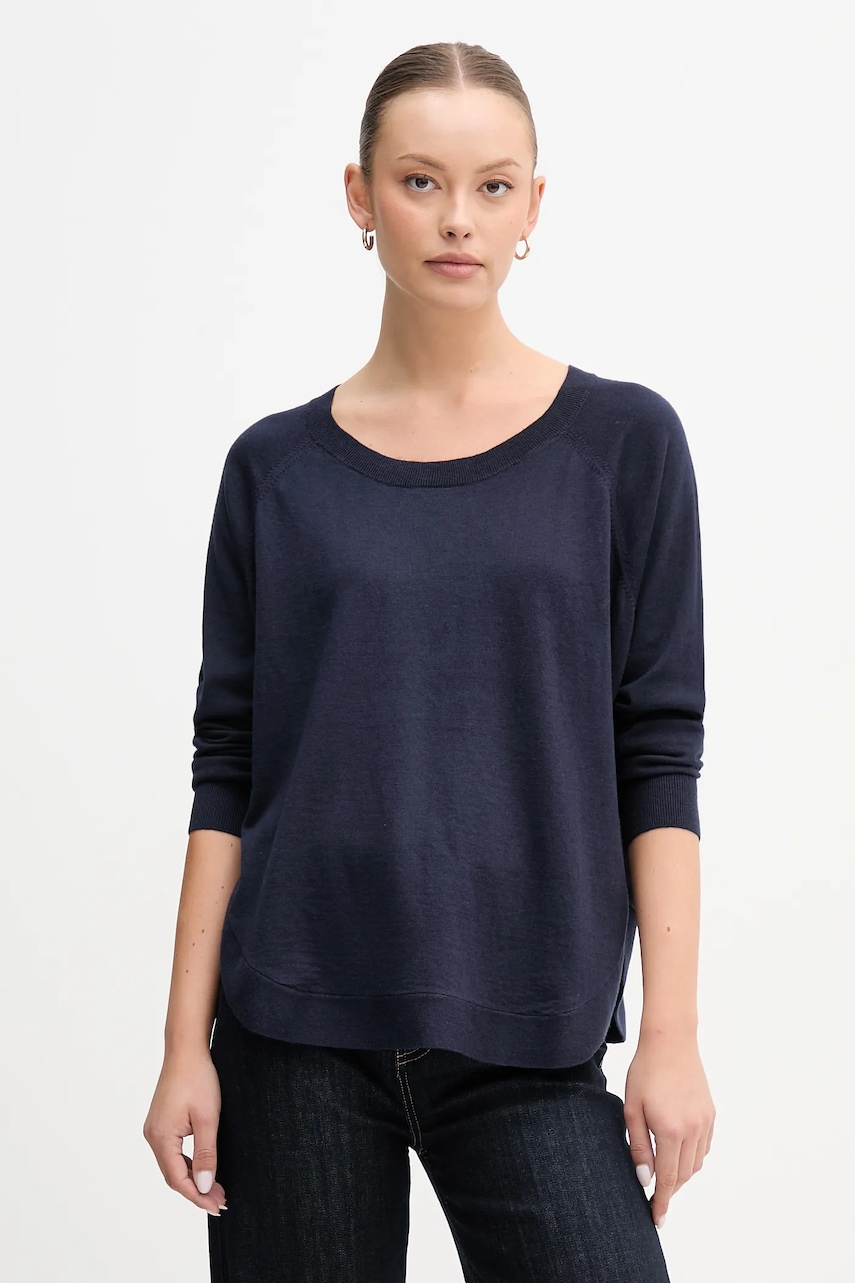 United Colors of Benetton pulover din amestec de lână culoarea bleumarin, light, 1Y6SD10EG