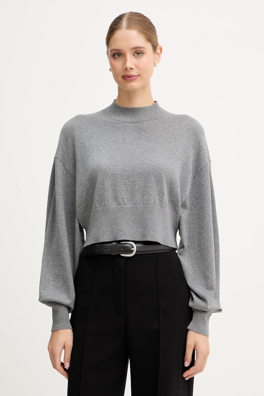 United Colors of Benetton pulover din amestec de lână culoarea gri, light, cu turtleneck, 1Y6SD2041