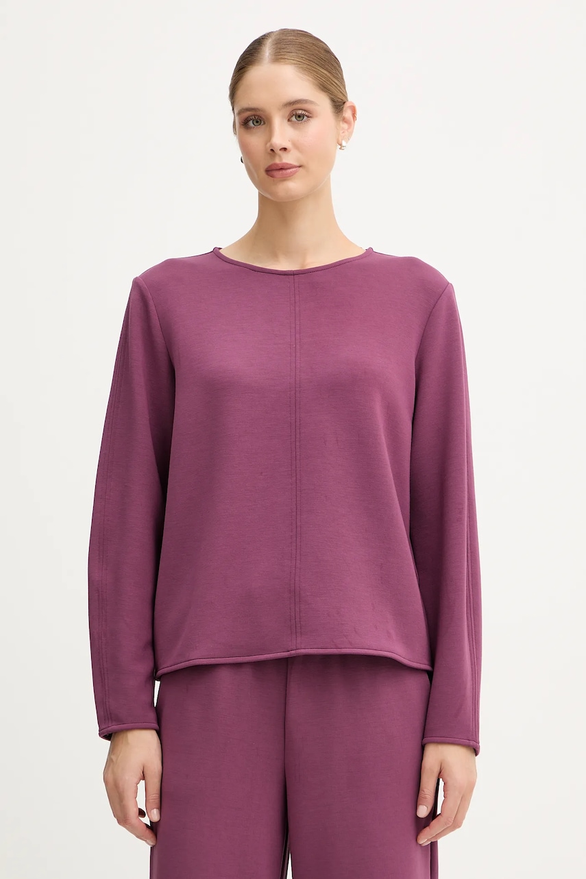 United Colors of Benetton bluză culoarea violet, uni, 3QAFD10AU