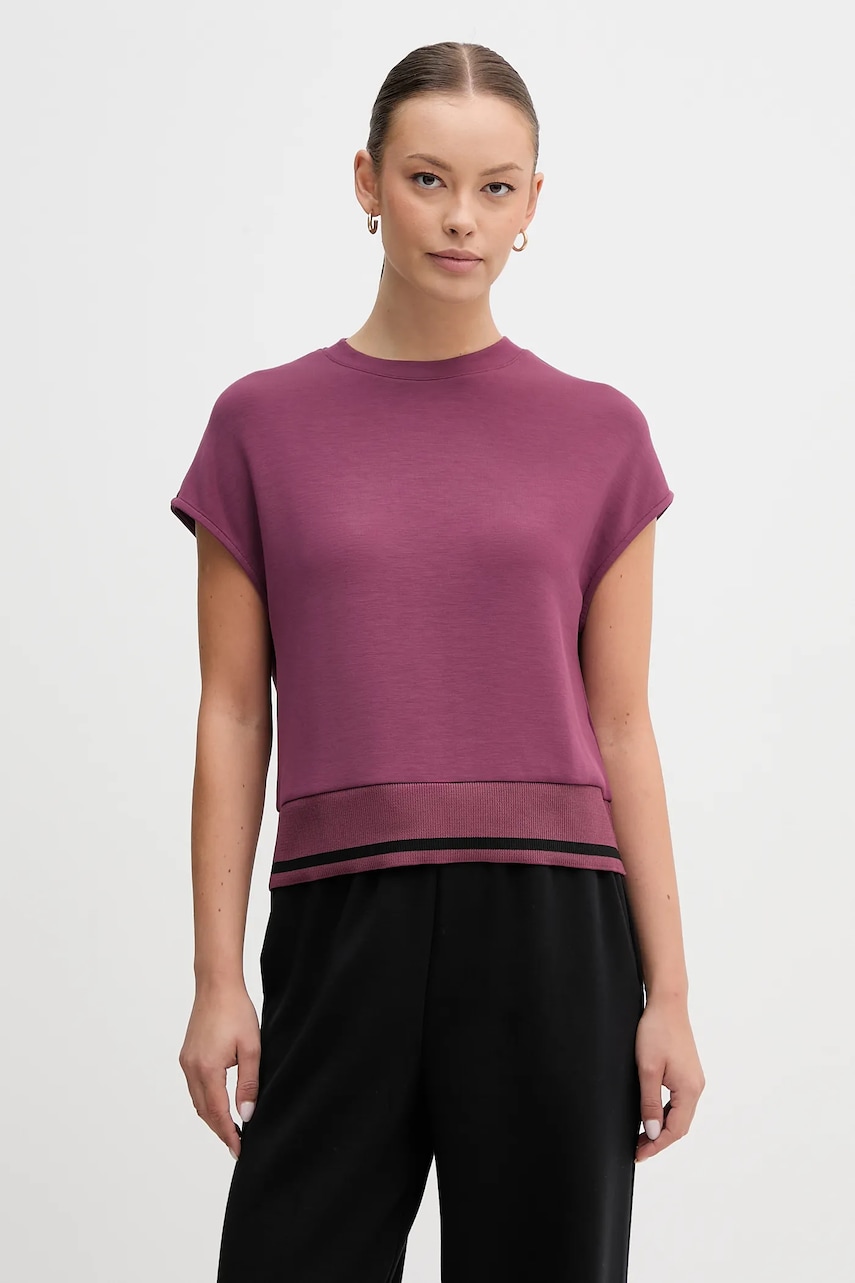 Levně Tričko United Colors of Benetton dámské, fialová barva, 3QAFD10AX
