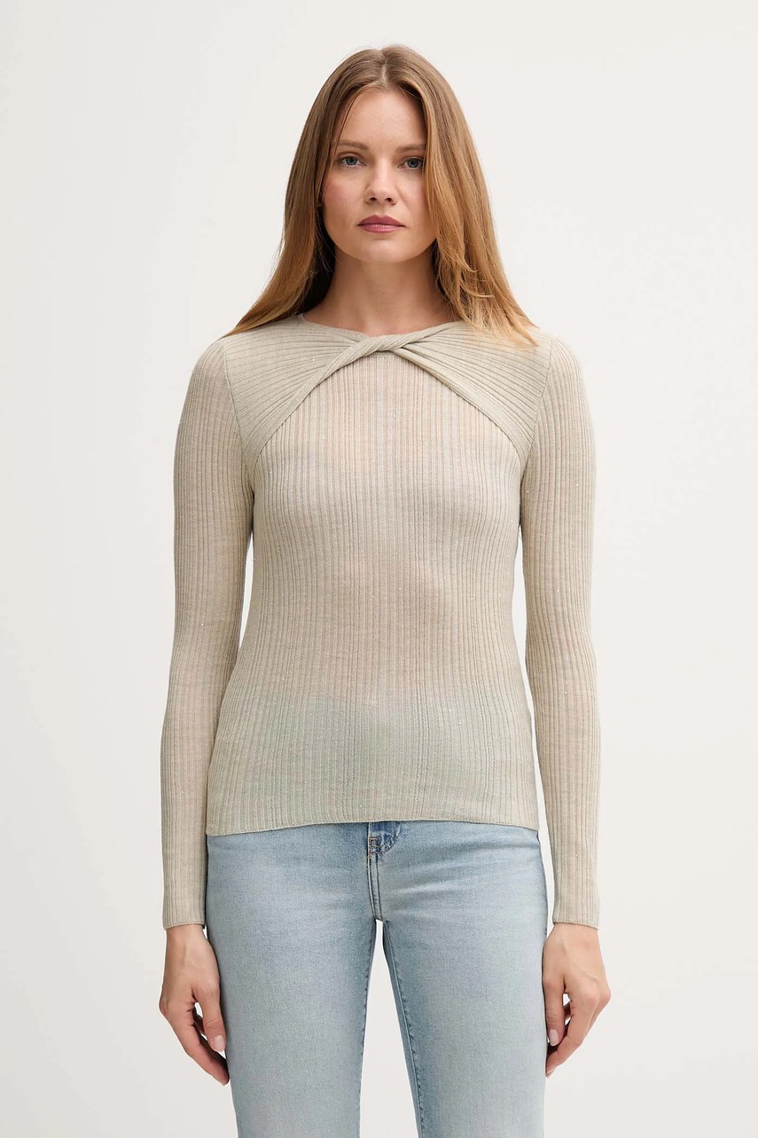 Hoss Intropia pulover de lână culoarea verde, light, 6382015