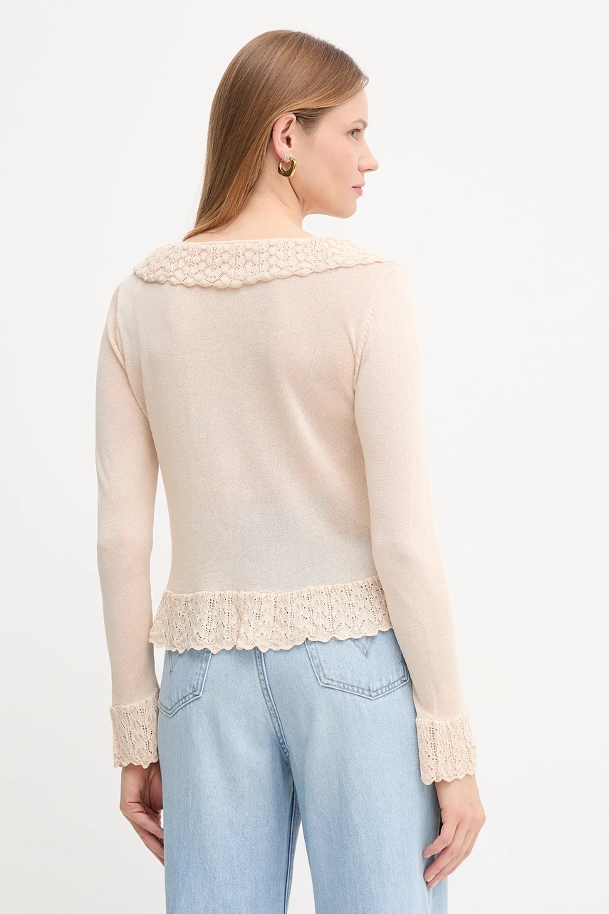 Ζακέτα με προσθήκη λινού Hoss Intropia χρώμα: μπεζ, 6312161 φωτογραφία