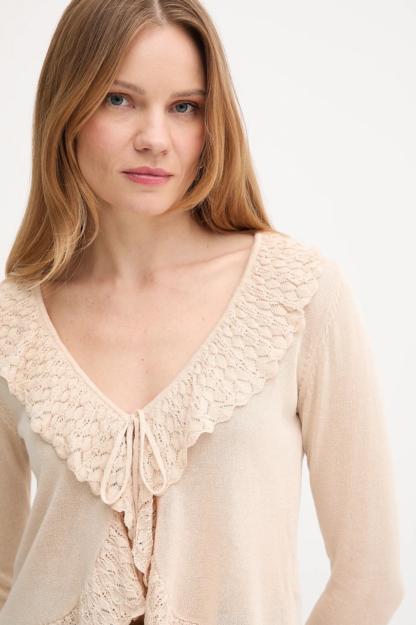 Ζακέτα με προσθήκη λινού Hoss Intropia χρώμα: μπεζ, 6312161 φωτογραφία