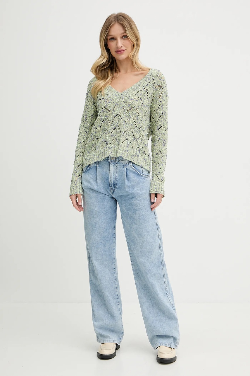 Свитер Pepe Jeans цвет зелёный лёгкий PL702306