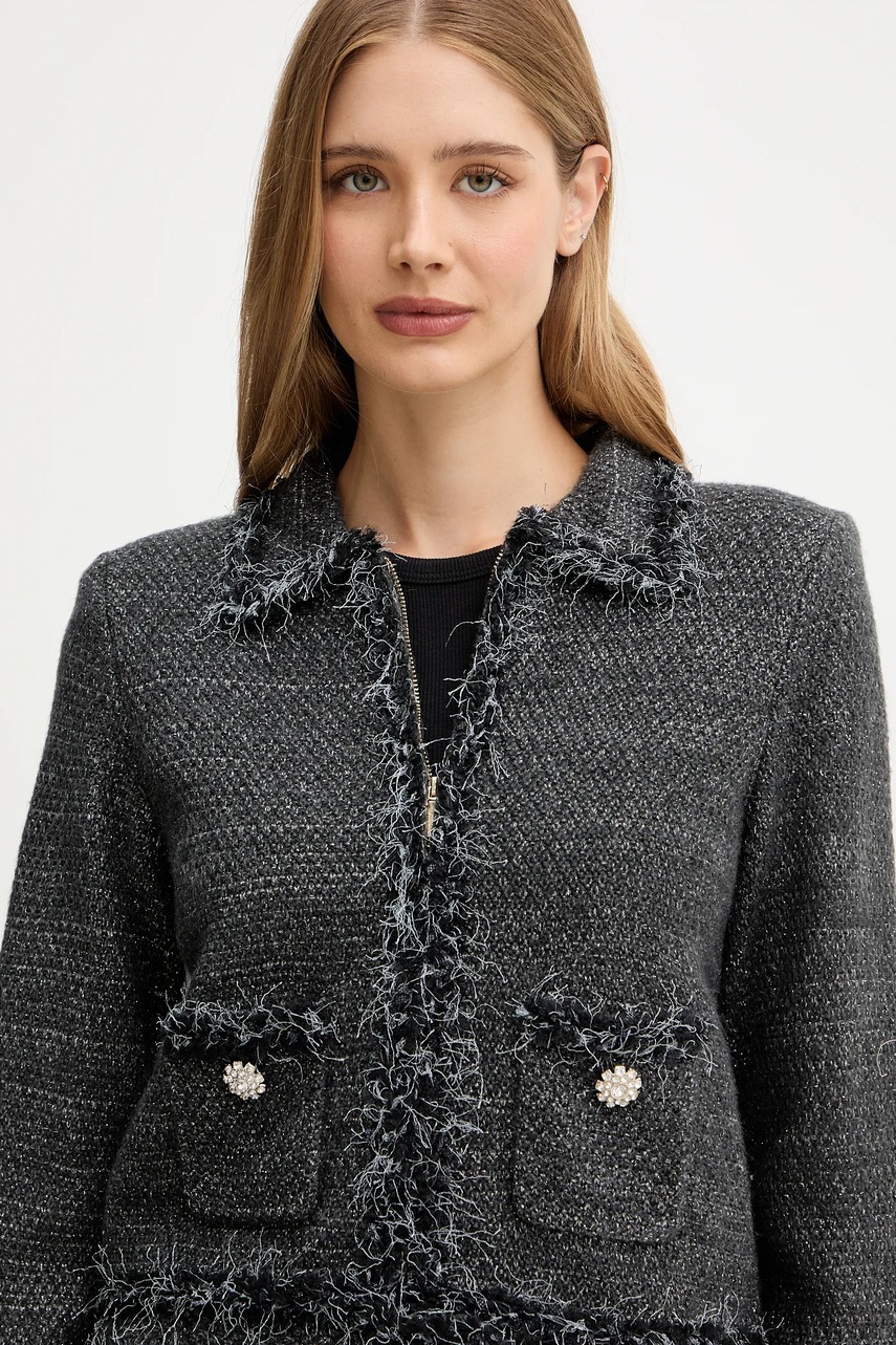 Πλεκτή ζακέτα Blugirl Blumarine χρώμα: μαύρο, RF5152.MA950 φωτογραφία