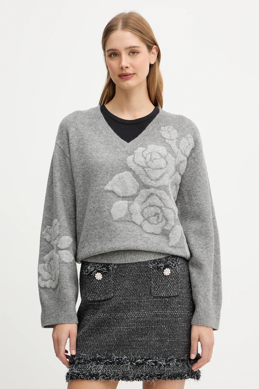 Blugirl Blumarine pulover din amestec de lână culoarea gri, călduros, RF5155.MA870