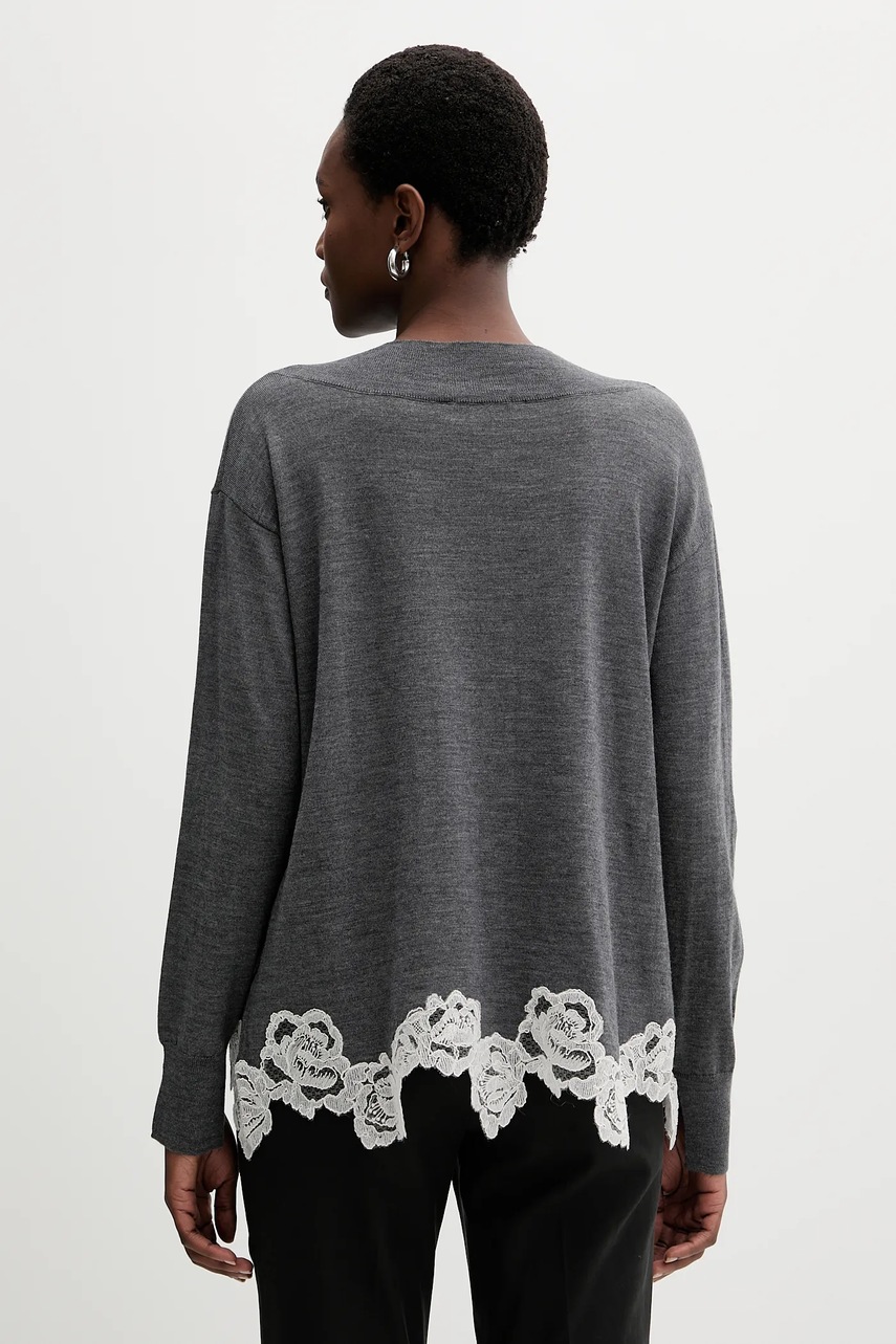 Μάλλινο πουλόβερ Blugirl Blumarine χρώμα: γκρι, RF5171.MA82O φωτογραφία