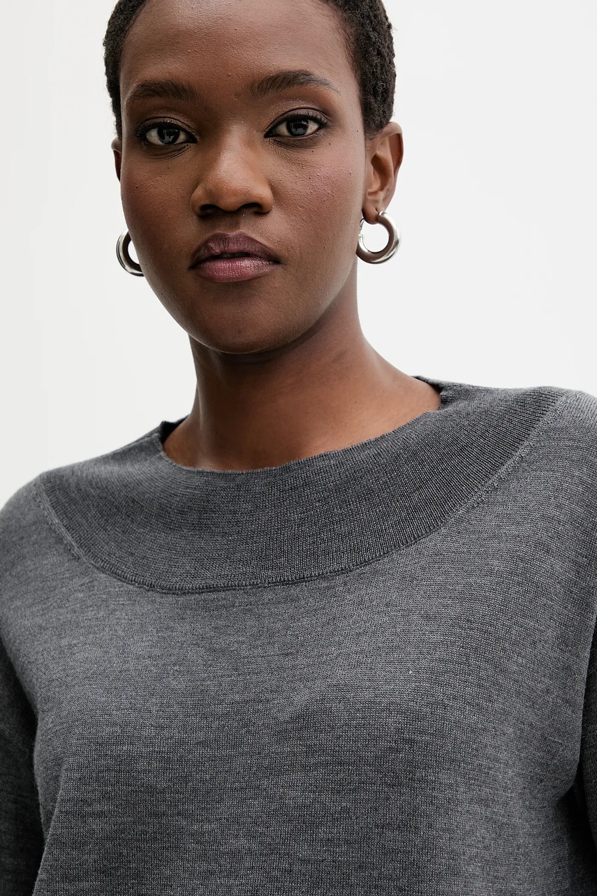 Μάλλινο πουλόβερ Blugirl Blumarine χρώμα: γκρι, RF5171.MA82O φωτογραφία