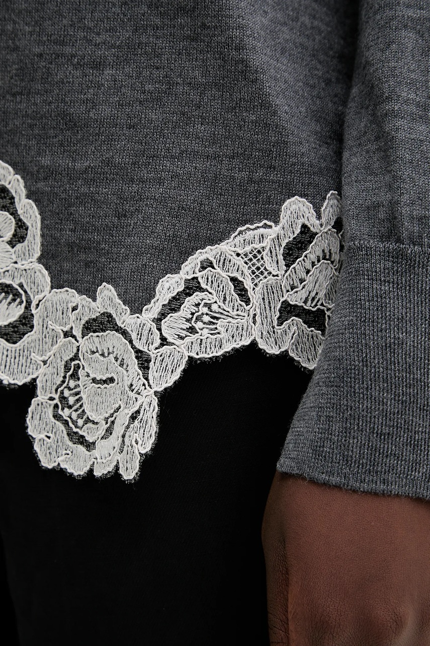 Μάλλινο πουλόβερ Blugirl Blumarine χρώμα: γκρι, RF5171.MA82O φωτογραφία